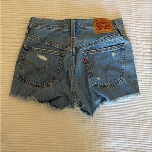 Levi's Light Blue Distressed Cutoff Jean Shorts
